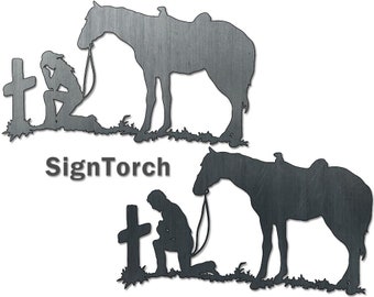 Cowboy Horse Prayer Cowgirl Horse Prayer DXF SVG Vector CNC Plasma  Laser Router Cricut Silhouette Cut Files