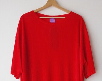 Oversized red pleated T-shirt SIZE 1