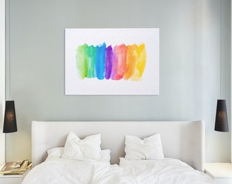 Printable Wall Art, Rainbow Bedroom Wall Art, Pride Wall Art,Abstract Wall Art, Abstract Printable Art, Living Room Print, Large Horizontal
