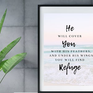 PSALM 91 wall art print, psalm 91 printable, psalm 91 art, bible art print, bible verse art, digital wall art
