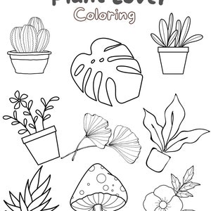 Plant Coloring Page, Adult Coloring Pages Digital Download, Printable ...