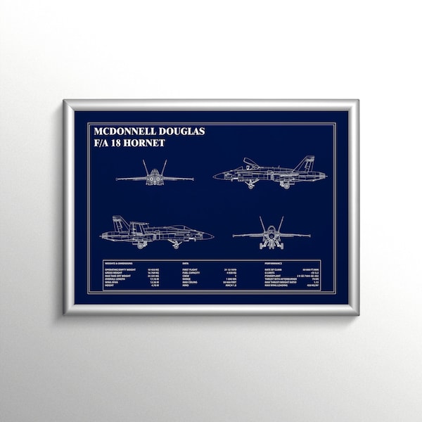 Poster F/A 18 Hornet Blaupause