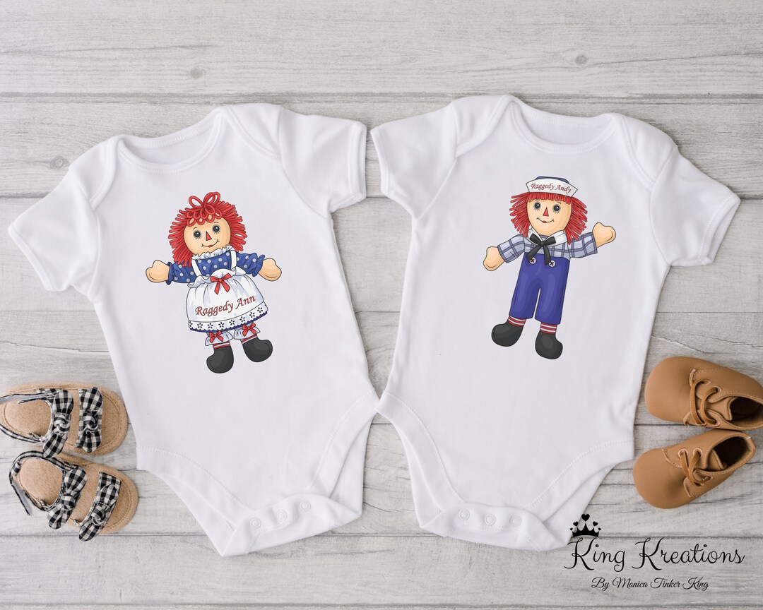 Raggedy Ann and Andy Onesie Raggedy Ann and Raggedy Andy Baby Etsy