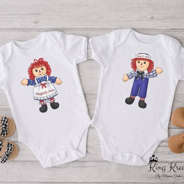 Raggedy Ann and Andy Onesie, Raggedy Ann and Raggedy Andy Baby Clothes