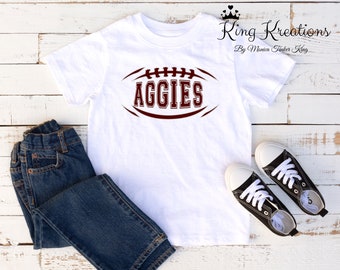 Aggies Football T-shirts, youth, toddler T-shirt, Football T-shirt for Boys and girls