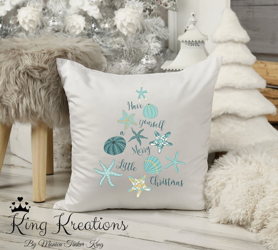 Beach Throw Pillows for Couch Small Couch Pillows Floral Pillows Christmas  Cover 18x18 Inch Christmas Ornament Christmas Pillow Winter Holiday Throw