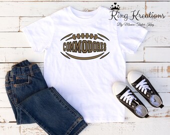 Commodores Football T-shirts, youth, toddler T-shirt, Football T-shirt for Boys and girls