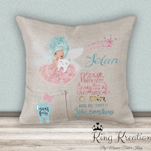 Tooth Fairy Pillow, Personalized Tooth Fairy Pillow, Personalized Girls Tooth Fairy Pillow