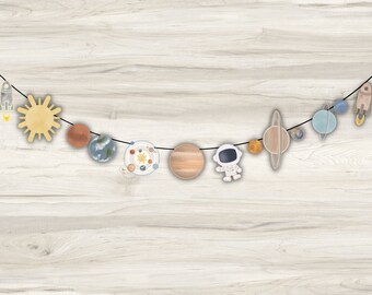 Solar System Banner, Planet Party Banner, Space Printable, Digital Download, First Birthday Party Banner, Outer Space Party