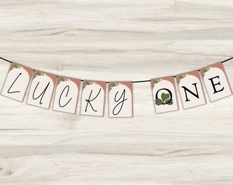 Lucky One Banner Printable Template, Digital Download