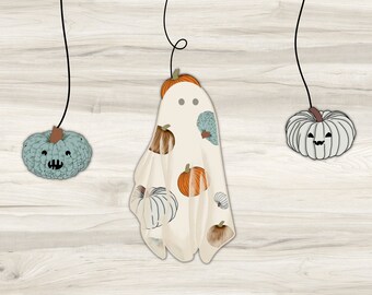 Boo Crew Halloween Hanging Decorations, Ghost Sign Dangle Digital Download, Instant Download, Ghost Party Printable, Ready to Print & Cut