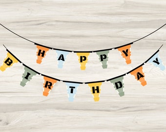 Construction Birthday Banner, Construction Birthday Digital Download, Instant Download, Construction Party Printable