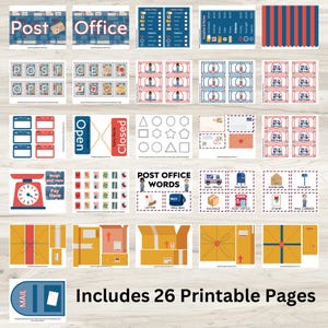 Post Office Dramatic Play Printable Worksheet, Dramatic Play Educational Digital Download. Pre-K, Preschool & Kindergarten