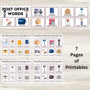 Post Office Words Printable Worksheet, Dramatic Play Educational Digital Download. Pre-K, Preschool & Kindergarten Practice, Scavenger Hunt