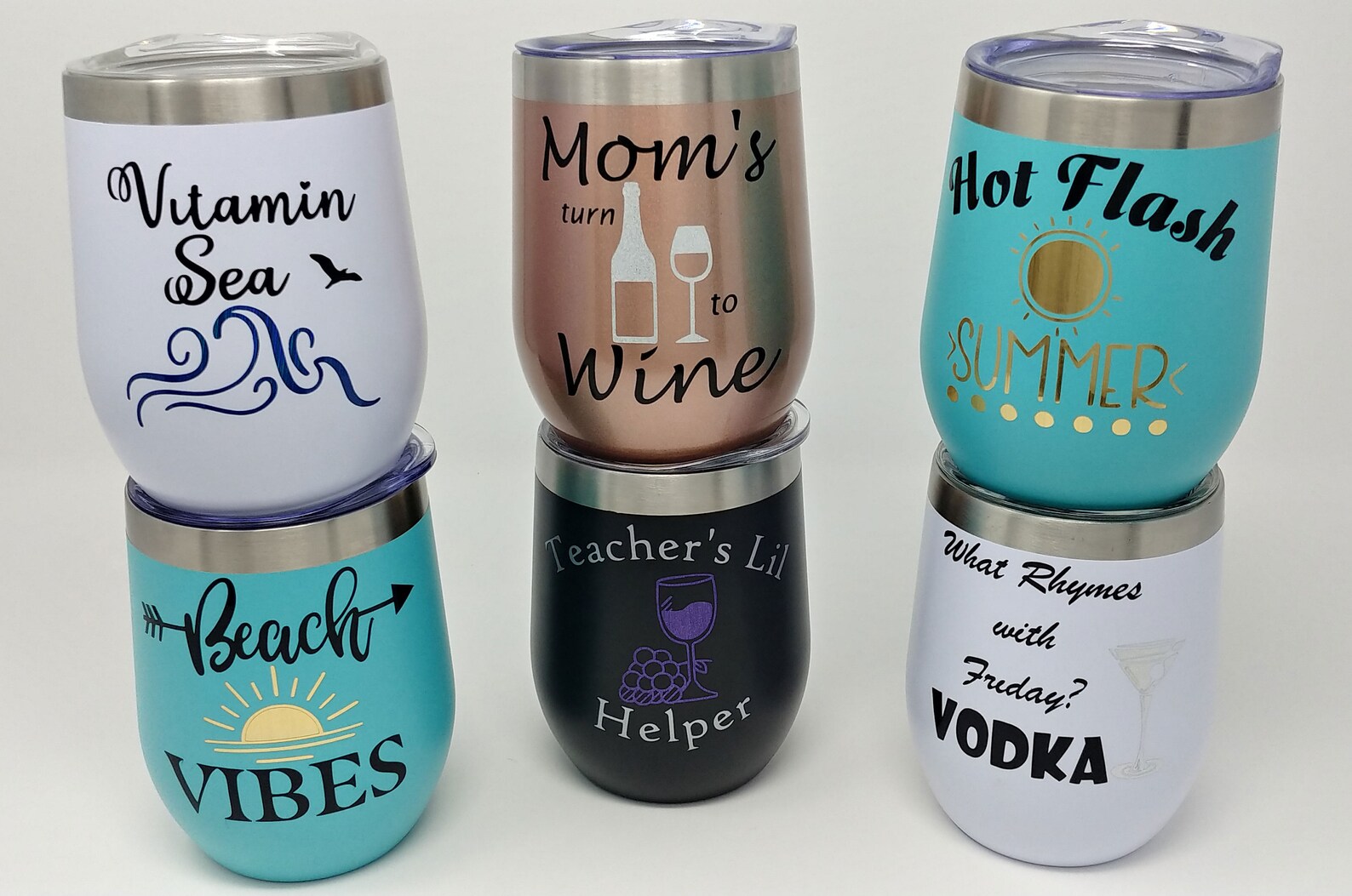 Wine Tumblers W/ Various Sayings Stainless Steel Tumblers Etsy