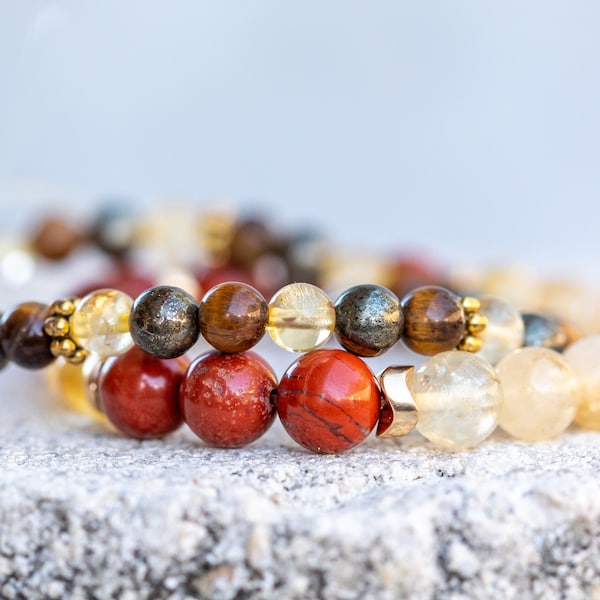 Leo Zodiac Gemstone Crystal Bracelet