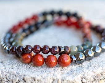 Root Chakra Gemstone Crystal Healing Bracelet