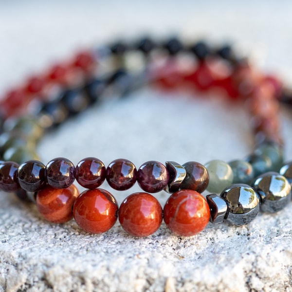 Root Chakra Gemstone Crystal Healing Bracelet