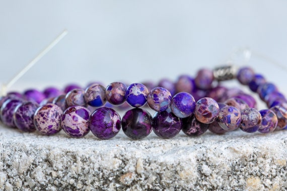 Purple Imperial Jasper Gemstone Crystal Healing Bracelet