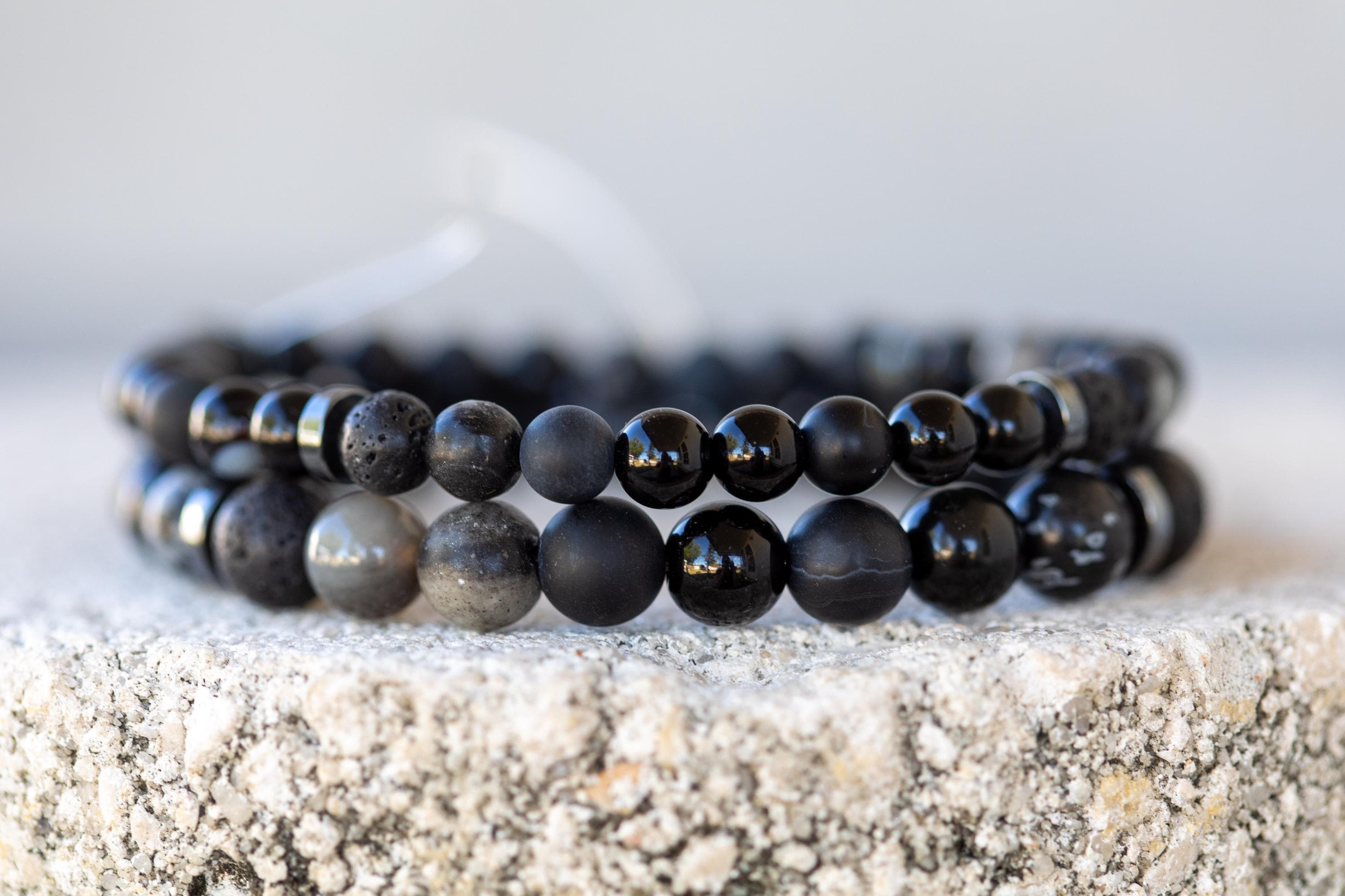 NWOT Elegant Black Crystal Bracelet KALIFANO | Black Onyx Glass Bracelet For Sale - Elegant  main image 4