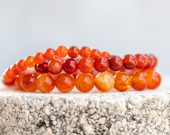Red Fire Agate Gemstone Crystal Healing Bracelets