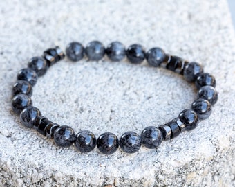 Rutilated & Phantom Quartz Gemstone Crystal Healing Bracelet