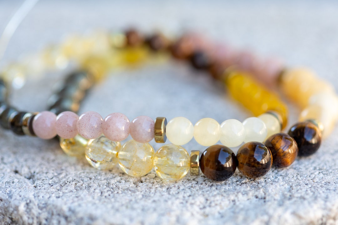 Solar Plexus Chakra Gemstone Crystal Healing Bracelet