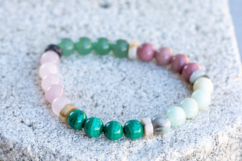 Heart Chakra Gemstone Crystal Healing Bracelet Option 1: 8MM