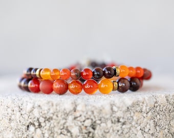 Bracelet pierres précieuses rouges et cristal