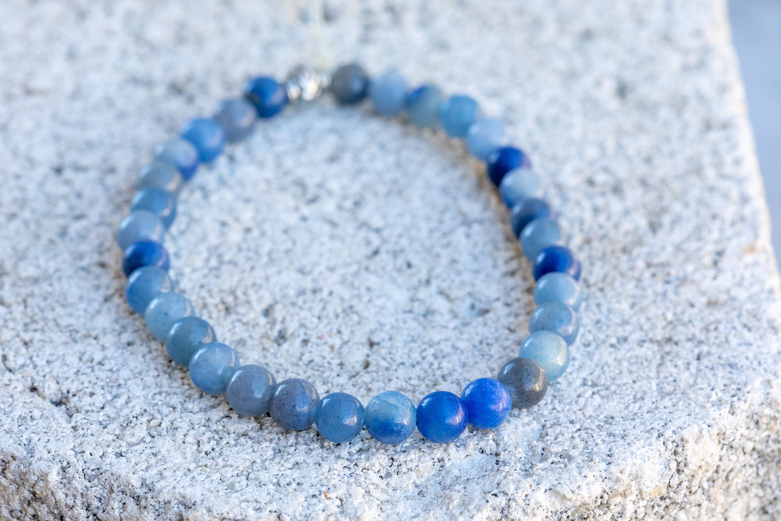 Novelle Gemstone Bracelet Watch Aventurine Blue Cabochon Silver Tone New Battery Wisdom Wired™ Chapter 5 Bracelet – Blue Aventurine  main image 4