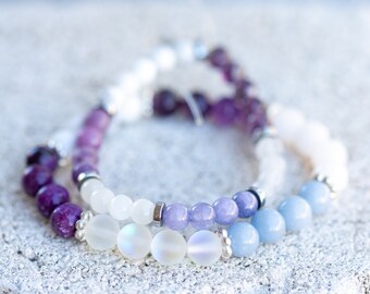 Crown Chakra Gemstone Crystal Healing Bracelet