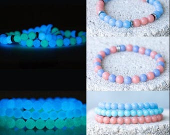 Glow-in-the-Dark Quartz Gemstone Crystal Healing Bracelet