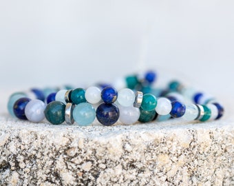 Communication Gemstone Crystal Healing Bracelet