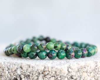 Ruby Zoisite Gemstone Crystal Healing Bracelet