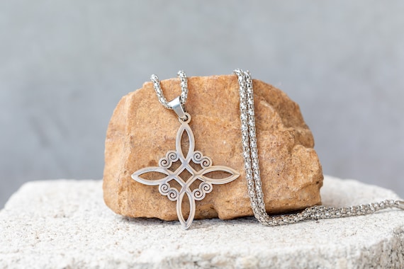 Collier Nœud De Sorcière - Porte-bonheur Avec Coccinelle, Trèfle, Fer à Cheval, Acier Inoxydable, Bijou Protection