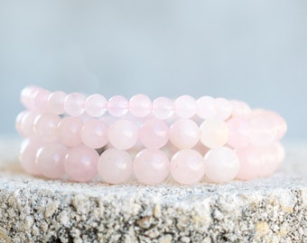 Rose Quartz Gemstone Crystal Healing Bracelet