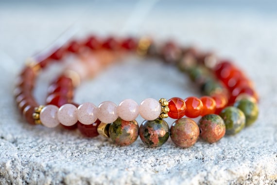 Sacral Chakra Gemstone Crystal Healing Bracelet