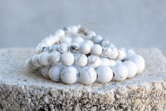 White Howlite Gemstone Crystal Healing Bracelet