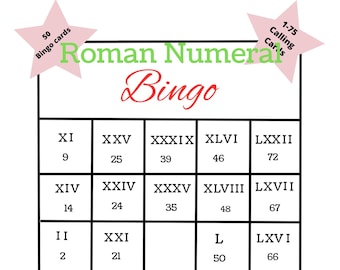 Roman Numerals Bingo, Teach Roman Numerals, Bingo For Teaching