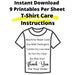 READY TO PRINT T-shirt Care Card, Printable T Shirt Care Instructions ...