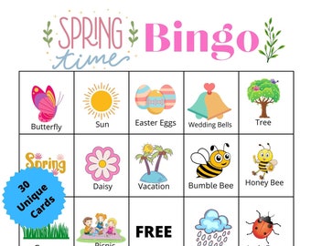 Spring Bingo Game, Animal Bingo Game/Bingo with Animals/Spring Bingo/Kids Party Game/Kids Springtime Party Game/Spring Bingo Game, 2
