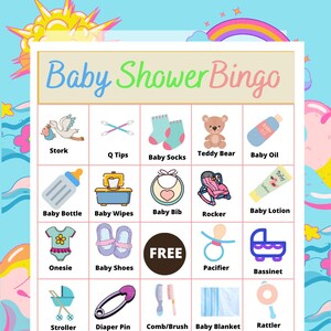 Baby-Dusche-Bingo-Spiel, Bingo-Spiel-Bundle, Baby-Themed Bingo-Spiel, Bingo-Spiel zum Spielen auf der Babyparty, Baby-Bingo-Bundle, Bingo-Bundle-Set
