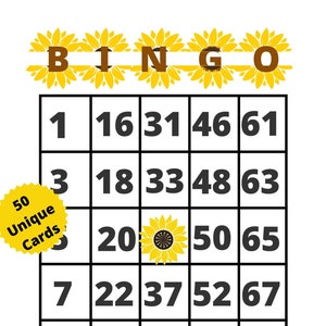 Bingogame zonnebloem 2, bingogamebundel om te spelen, zonnebloembingokaarten, afdrukbare zonnebloembingogame, bingogame 3 zonnebloemthema