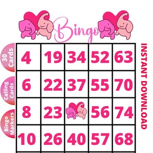 Printable Bingo Cards, Bingo Game Kit, Bingo Night Fun, Kids Bingo, Adult Bingo, Printable Bingo Patterns, Bingo Set, Bingo PDF, B164