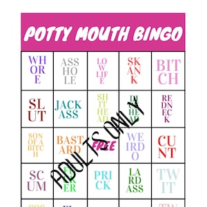 Gioco del bingo con bocca sporca solo per adulti, gioco del bingo con parolacce, gioco del bingo con bocca sporca solo per adulti, carte del bingo parolacce, gioco del bingo per adulti, 001