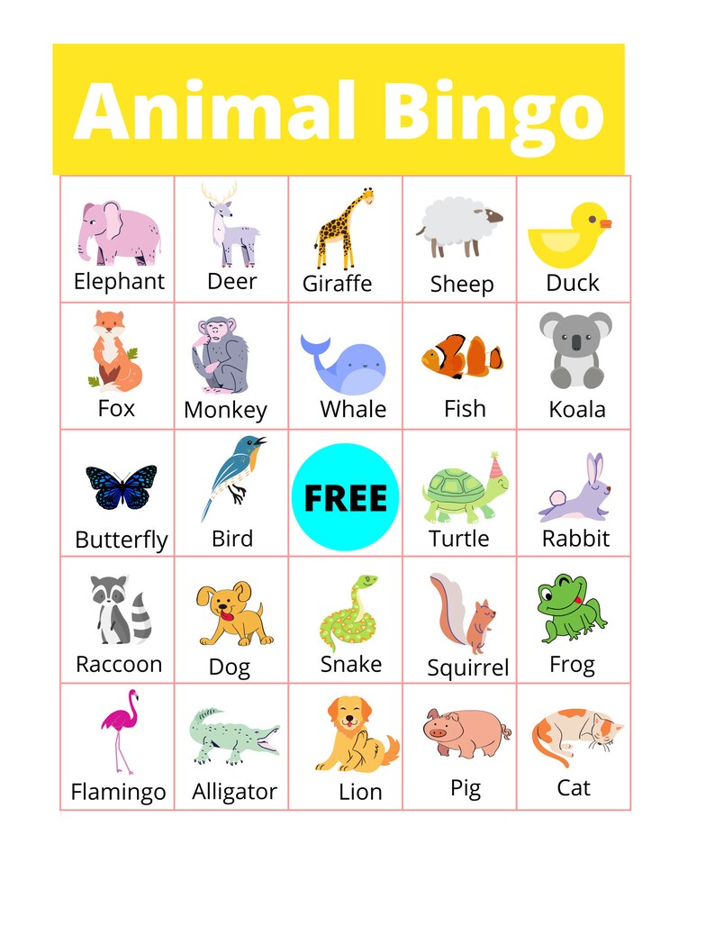 Bingo Game to Instantly Download Printable Bingo Game With Etsy
