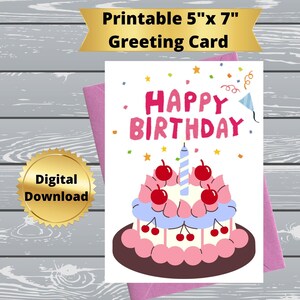 Carte d'anniversaire imprimable, carte d'anniversaire imprimable drôle, carte d'anniversaire numérique avec citation drôle, carte de voeux 5 x 7, 9