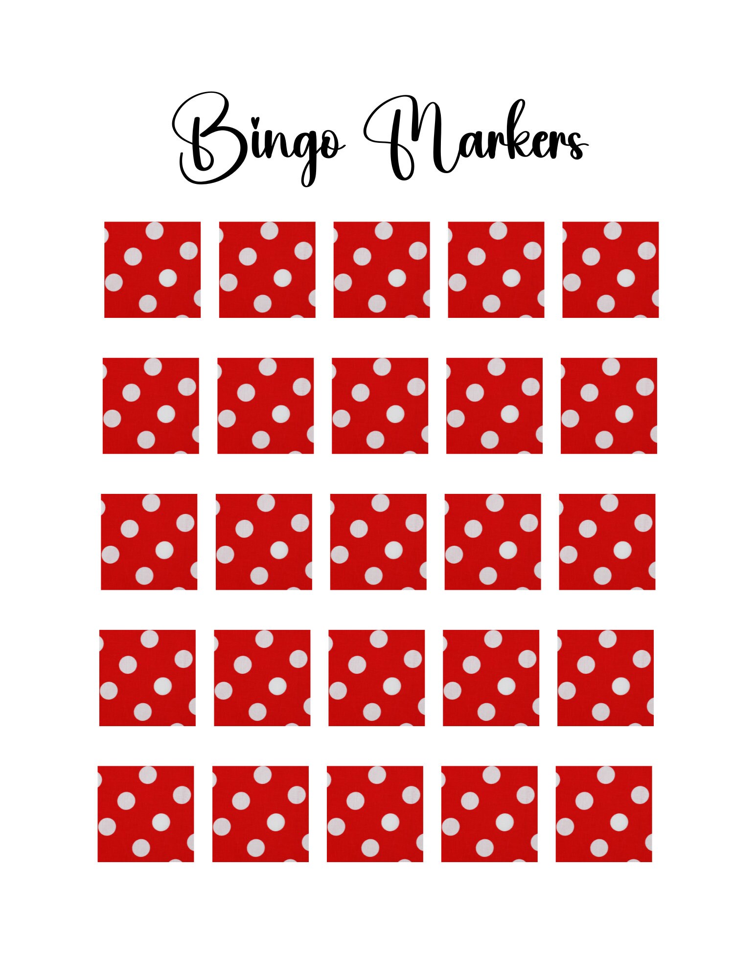 Lady Bug Bingo Calling Cards, Printable Kids Bingo, Instant Animal ...