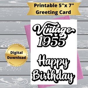 Cartão de aniversário engraçado para impressão da era vintage, cartão de aniversário engraçado para impressão, cartão de aniversário digital com citação engraçada, cartão de felicitações 5x7, 57