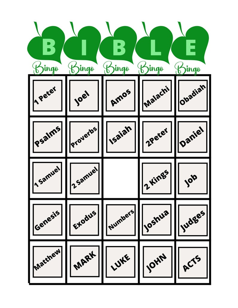 Books of the Bible Bingo, Bible Bingo for Kids, Printable Bible Game ...